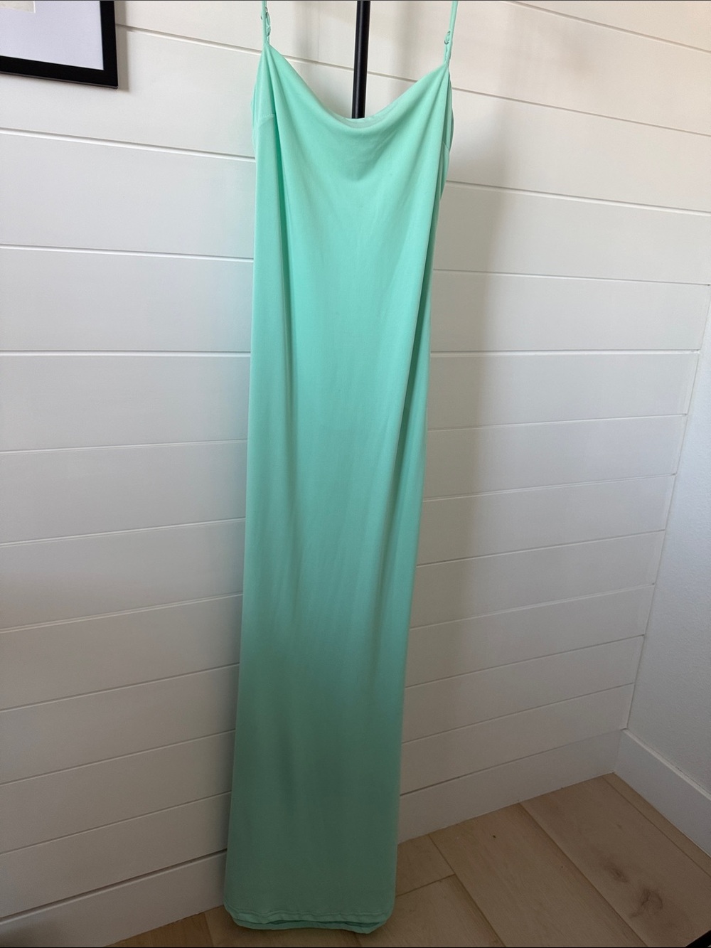 Sexy, Open-Back Mint Green Maxi Dress